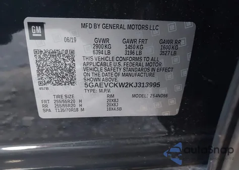 2019 Buick Enclave Awd Avenir из США, поврежденный, VIN 5GAEVCKW2KJ313995